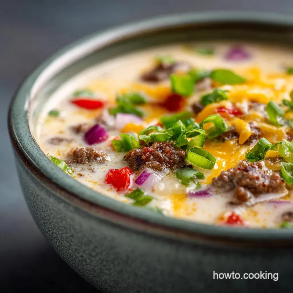 Ultra-Creamy Healthy Cheeseburger Soup: Low Carb & Guilt-Free